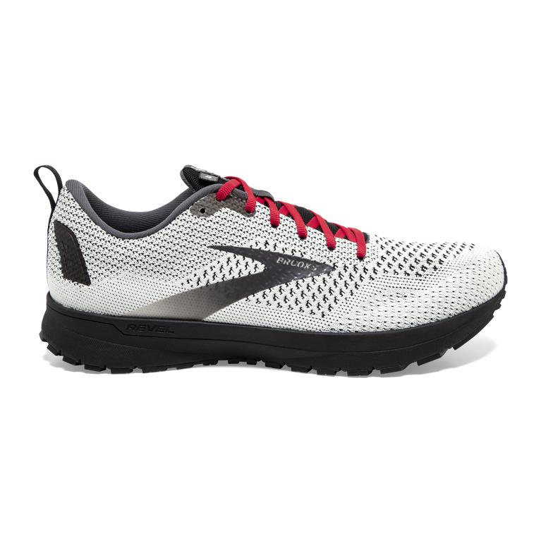 Brooks Revel 4 Men's Road Running Shoes - White/Black/Red (35289-UXSI)